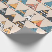 Papier Cadeau Motif de tipi. Tente d'été autochtone de Wigwam (Coin)