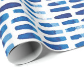 Papier Cadeau Motif | de tiret d'aquarelle de course de brosse (Coin rond)