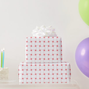 Papier Cadeau Motif de tissage sur Rose rose, personnalisable