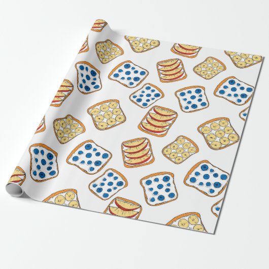 Papier Cadeau Motif de toast (Déroulé)