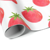 Papier Cadeau Motif de tomate aquarelle (Coin rond)