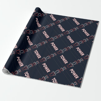 Papier Cadeau Motif de tour de transmission et de ligne d'alimen