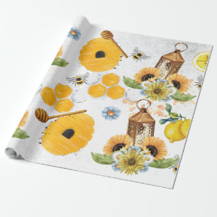 Papier Cadeau Motif de tournesol de Garden Bee