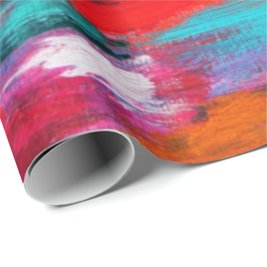 PAPIER CADEAU MOTIF DE TRAITS DE PEINTURE (Coin rond)