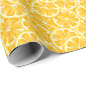 Papier Cadeau Motif de tranche de citron (Coin rond)