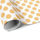 Papier Cadeau Motif de tranche de fruits orange (Coin rond)