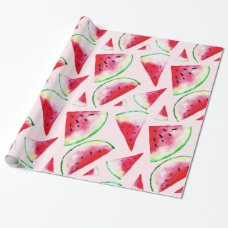 Papier Cadeau Motif de tranche de pastèque aquarelle