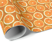Papier Cadeau Motif de tranches de citron (Coin rond)