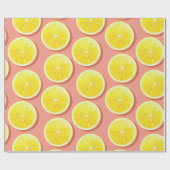Papier Cadeau Motif de tranches de citron d'été (Plat)