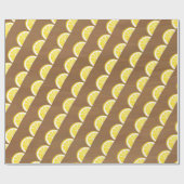Papier Cadeau Motif de tranches de citron jaune moderne (Plat)