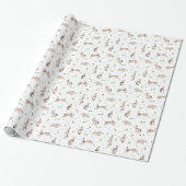 Papier Cadeau Motif de trèfle blanc de lapin (Déroulé)