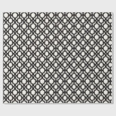 Papier Cadeau Motif de treillis en quatrefeuilles noir marocain (Plat)