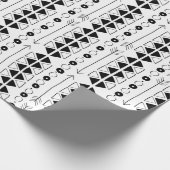Papier Cadeau Motif de triangle Abstrait noir et blanc (Coin)