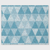 Papier Cadeau Motif de triangle d'art moderne Abstrait bleu (Plat)