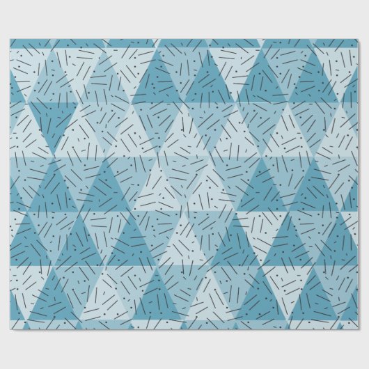 Papier Cadeau Motif de triangle d'art moderne Abstrait bleu (Plat)