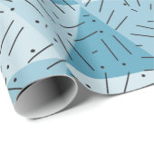 Papier Cadeau Motif de triangle d'art moderne Abstrait bleu (Coin rond)