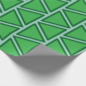 Papier Cadeau Motif de Triangle Vert à Trois Tons Abstrait (Coin)