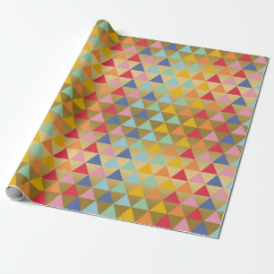 Papier Cadeau Motif de triangles colorés modernes