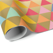 Papier Cadeau Motif de triangles colorés modernes (Coin rond)