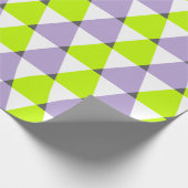Papier Cadeau Motif de triangles vert géométrique moderne violet (Coin)