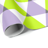 Papier Cadeau Motif de triangles vert géométrique moderne violet (Coin rond)