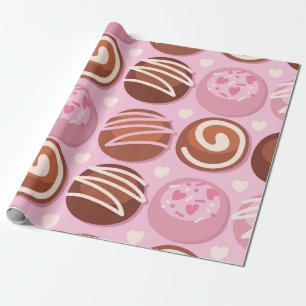 Papier Cadeau Motif de truffe au chocolat sucré