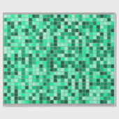 Papier Cadeau Motif de tuiles de verts/sarcelles d'hiver (Plat)