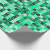 Papier Cadeau Motif de tuiles de verts/sarcelles d'hiver (Coin)
