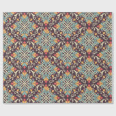 Papier Cadeau Motif de tuiles florales (Plat)