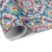 Papier Cadeau Motif de tuiles Vortex colorées (Coin rond)