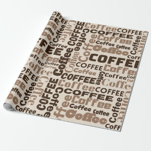 Papier Cadeau Motif de typographie de café vintage (2)