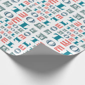 Papier Cadeau Motif de typographie mélangé par vacances de Noël (Coin)