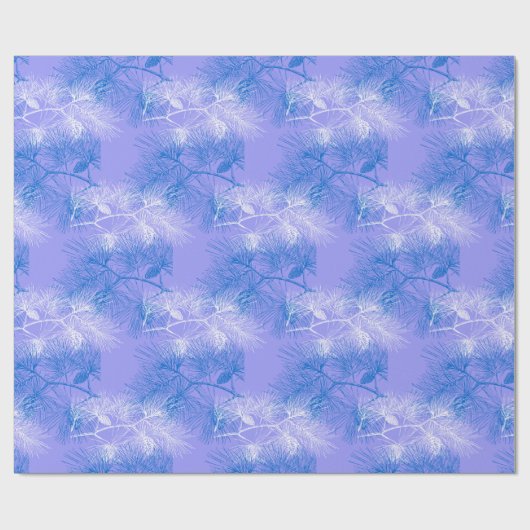 Papier Cadeau Motif de vacances Blue and White Pine (Plat)