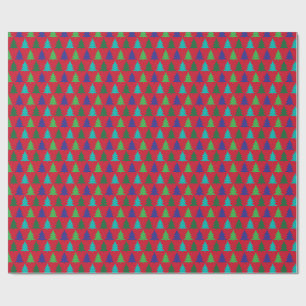 Papier Cadeau Motif de vacances d'arbre de Noël vibrant