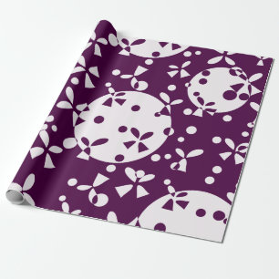 Papier Cadeau Motif de vacances de cloches de Noël violettes