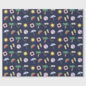 Papier Cadeau Motif de vacances de plage d'été (Plat)
