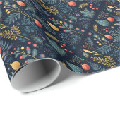 Papier Cadeau Motif de vacances Foliage (Coin rond)