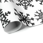 Papier cadeau Motif de vacances Snowflake (Coin rond)