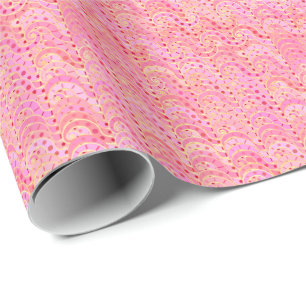Papier Cadeau Motif de vague abstrait - nuances de rose tendre