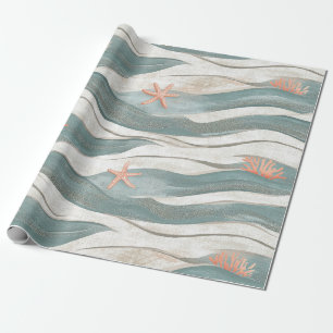 Papier Cadeau Motif de vague de plage estivale