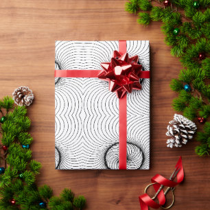 Papier Cadeau Motif de vague en spirale optique abstrait