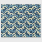 Papier Cadeau Motif de vagues japonais de mer (Plat)