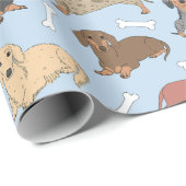 Papier Cadeau motif de variété dachshund (Coin rond)