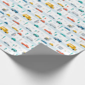 Papier Cadeau Motif de véhicule routier migre (Coin)