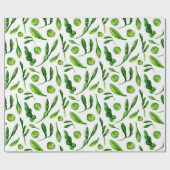 Papier Cadeau Motif de verdure aquarelle. Floral botanique (Plat)