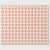 Papier Cadeau Motif de vérificateur stylisé orange (Plat)