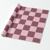 Papier Cadeau Motif de vérification Rose poussière (Déroulé)