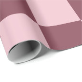 Papier Cadeau Motif de vérification Rose poussière (Coin rond)