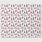 Papier Cadeau Motif de vernis à ongles d'aquarelle (Plat)