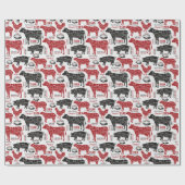 Papier Cadeau Motif de viande fraîche de ferme (Plat)